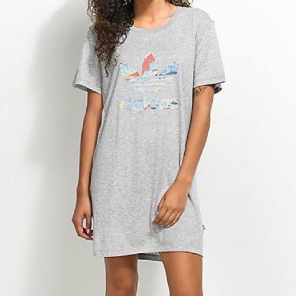 adidas Dresses & Skirts - Adidas grey Trefoil dress nwt
